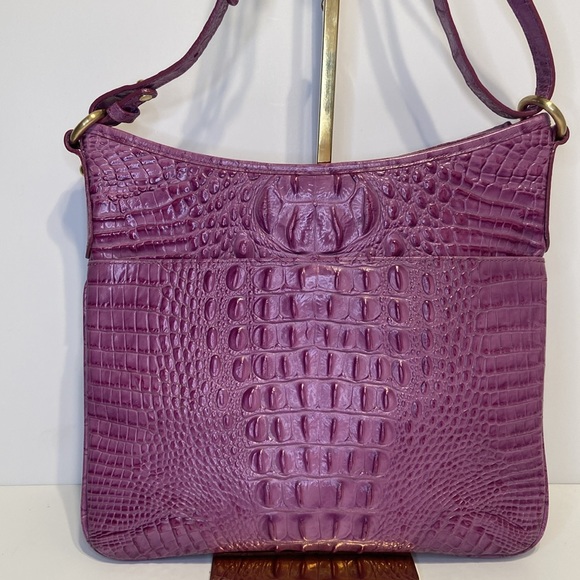 Brahmin Vibrant Pink Croc-Embossed Bag - Picture 10 of 15